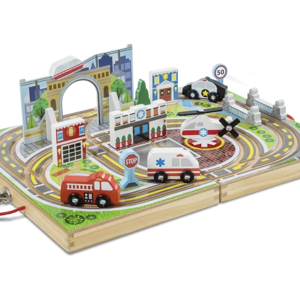 Melissa & Doug Around the Town Play Set with Vehicles